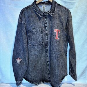 Gameday Couture Texas Longhorns Tri-Blend Oversized Button-Up Denim Jacket
